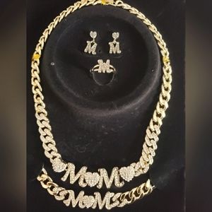 Chain Link Necklace/Earrings Set